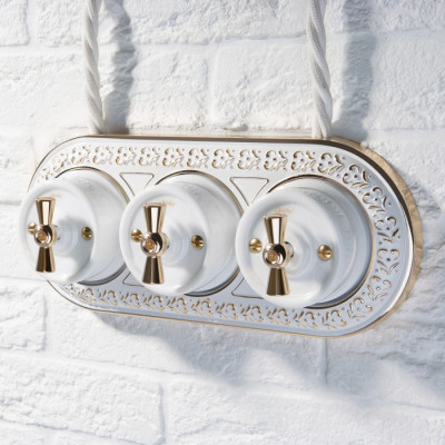 Выключатель Накладные ретро механизмы Ретро белые W5620001